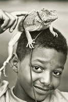 Boy with Iguana